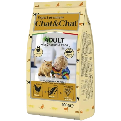 Premium Chat & Chat Adult Cat Food 900g Rich in Chicken
