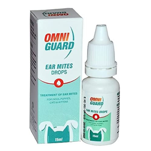 Omni Guard Antiparasitic Ear Mites Drops for Dogs and Cats 15ml